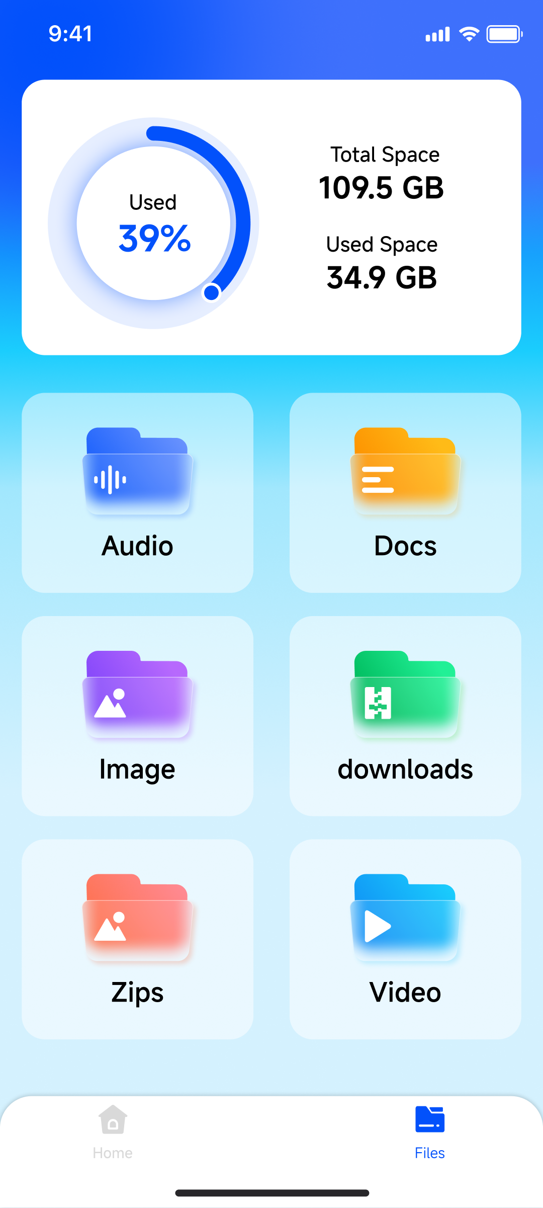 File browser categories preview